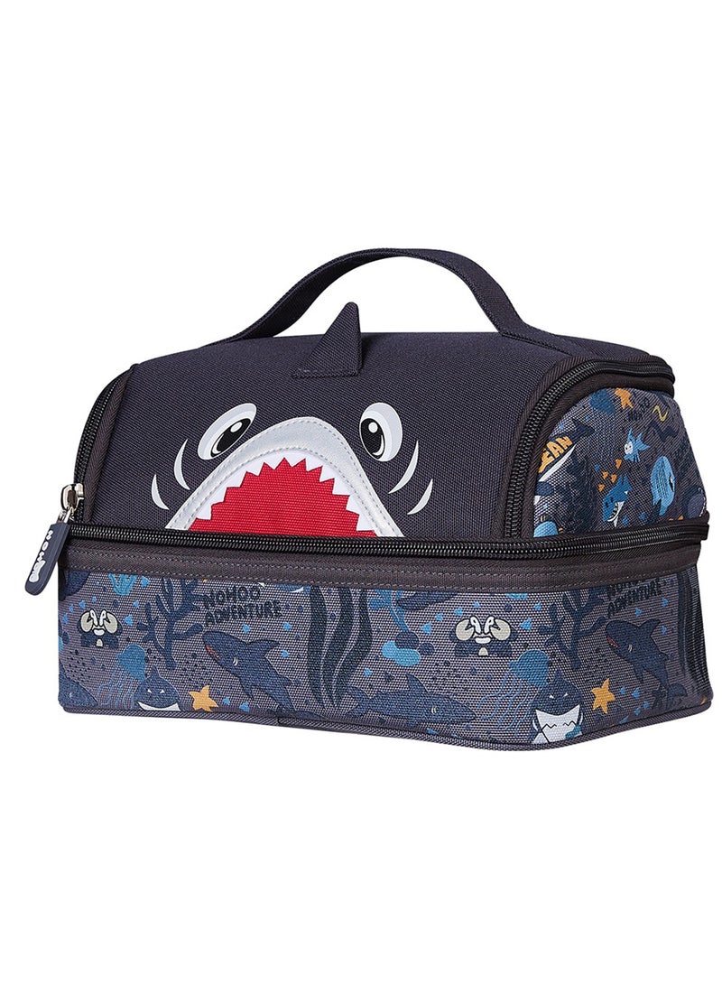 Nohoo Kids Insulated Lunch Bag Shark - Grey - Image 1