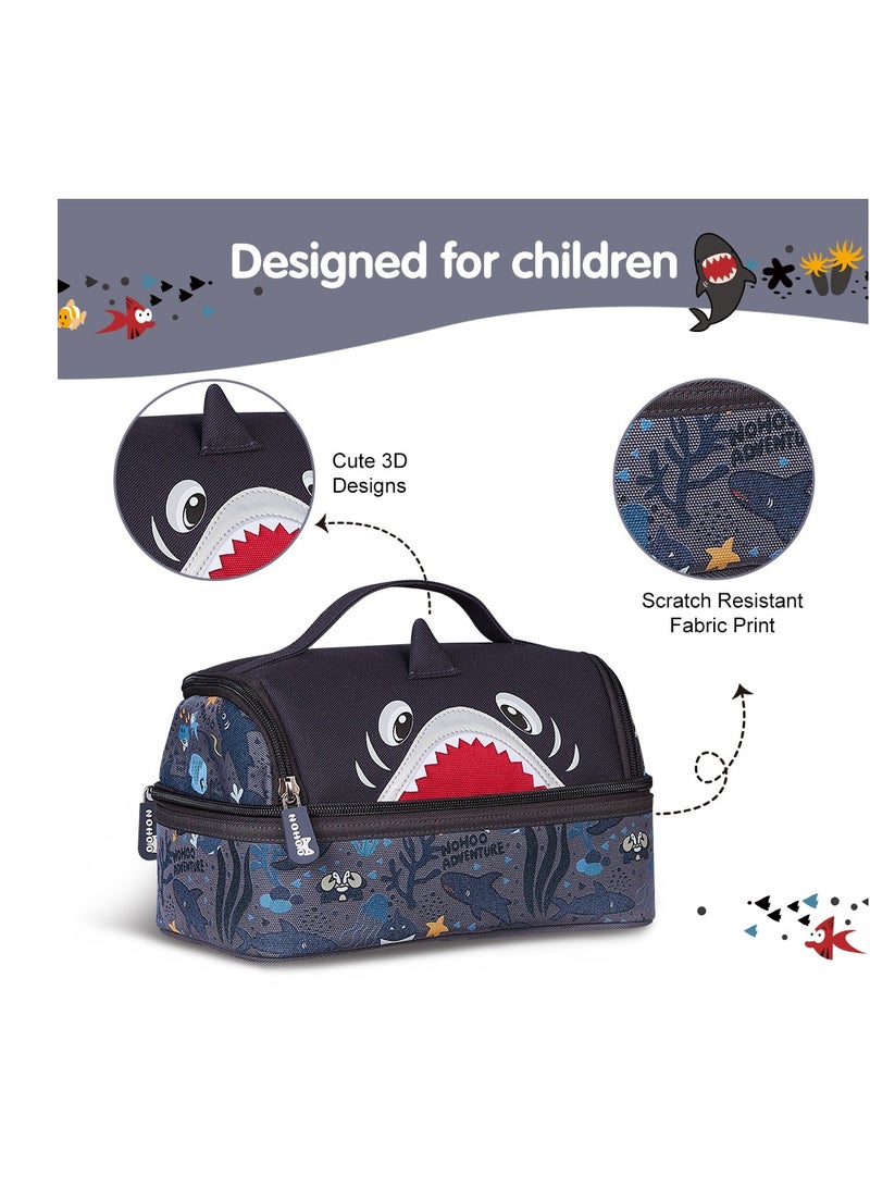 Nohoo Kids Insulated Lunch Bag Shark - Grey - Image 5