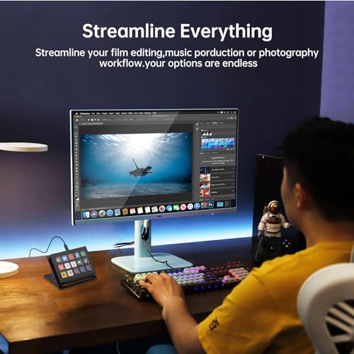 Yinker 15Key LCD Macro Keyboard Customizable Stream Controller with Programmable Shortcut Keys for OBS Twitch YouTube Zoom Photoshop AllinOne Productivity Control Pad for PC Mac - Image 3