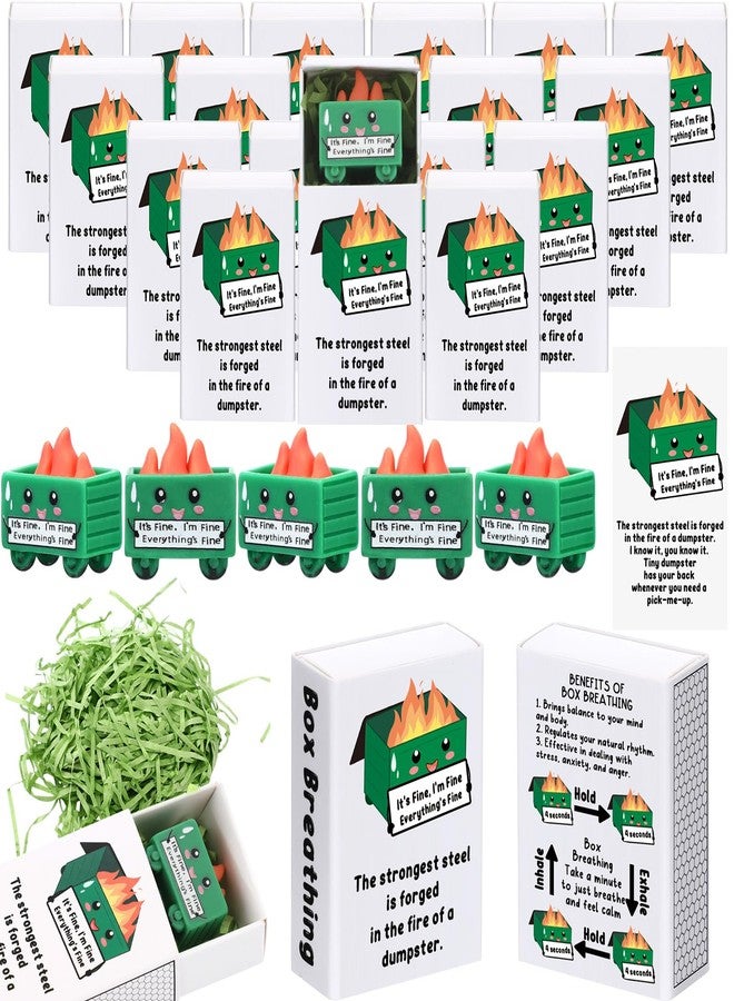 Realspring 36 Sets Dumpster Ornament Desk Accessories Funny Appreciation Gifts Emotional Resin Dumpster with Card for Administrative Professional Employee Volunteer Nurse Teacher Secretary (Classic) - Image 1