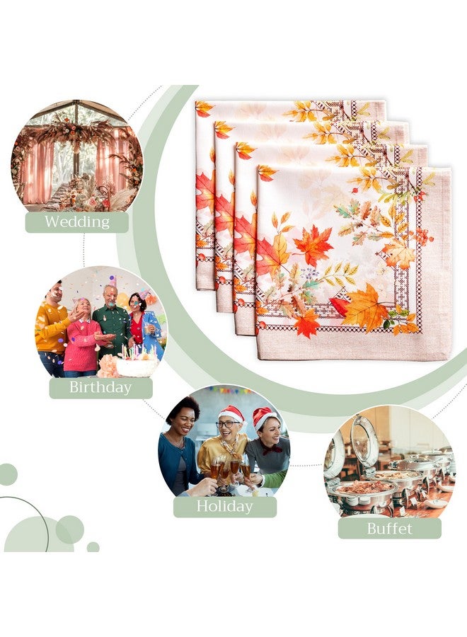 Maison d' Hermine مناديل ميزون د هيرمين 20"x20" 100% قطن زينة قابلة للغسل لمائدة الهدايا، المطبخ، الحفلات، الزفاف، المطاعم والتخييم، أمارانت - عيد الشكر/عيد الميلاد (مجموعة من 4) - Image 4