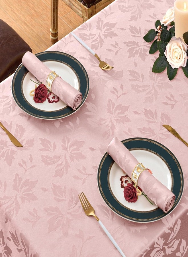 Romanstile Valentine Jacquard Rectangle Tablecloth - Waterproof Damask Floral Pattern Decorative Table Cloths Heavy Weight Fabric Table Covers for Dinner/Parties/Outdoor - 60 x 120 Inch, Pink - Image 5