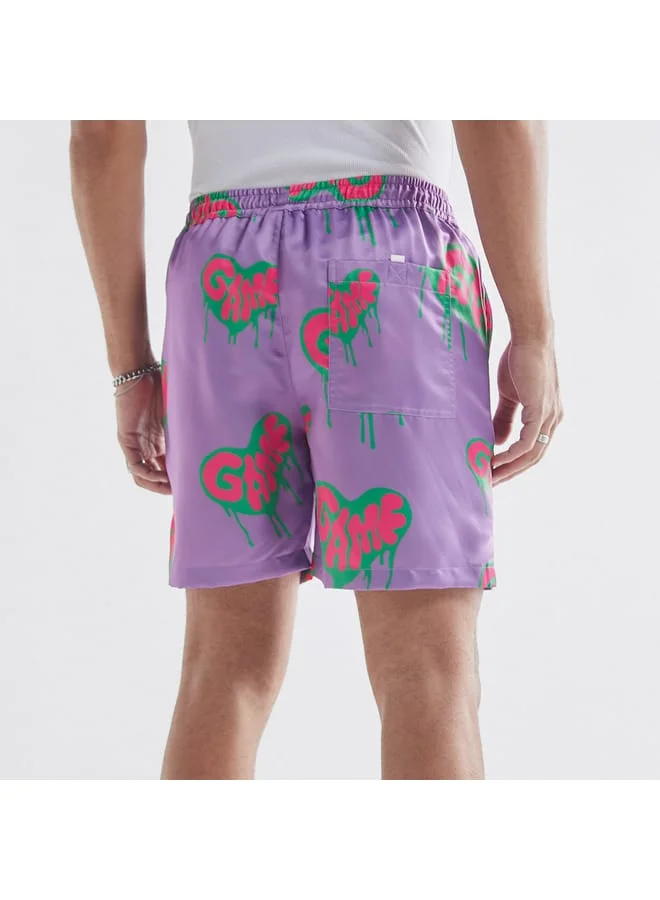 Splash FAV All-Over Printed Shorts with Drawstring Closure and Pockets