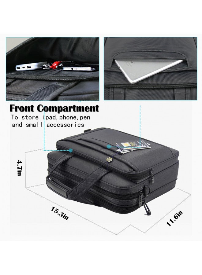 Yenyoh Briefcase Bag 15.6 Inch Laptop Messenger Bag Business Office Bag for Men Women, Waterproof Stylish Nylon Multi-Functional Shoulder Bag fit for Computer Notebook MacBook Hp Dell Lenovo Asus Apple Acer  - Image 1