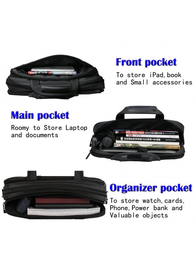 Yenyoh Briefcase Bag 15.6 Inch Laptop Messenger Bag Business Office Bag for Men Women, Waterproof Stylish Nylon Multi-Functional Shoulder Bag fit for Computer Notebook MacBook Hp Dell Lenovo Asus Apple Acer  - Image 2