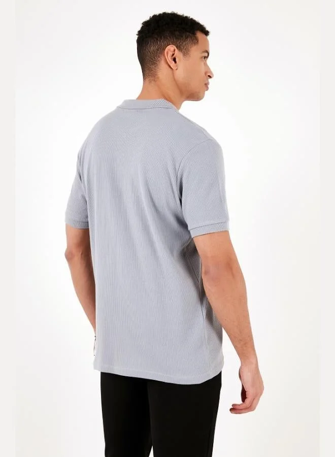 Buratti  Buratti Cotton Regular Fit Zippered Polo Collar T Shirt Men's Polo Collar T-Shirt 5902738 for Men | Best Price UAE