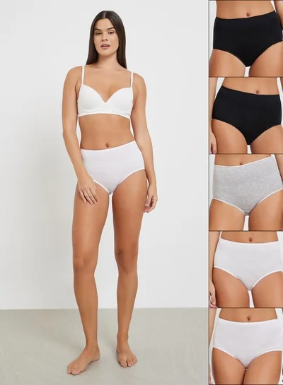 ستايلي مجموعة من 5 سراويل داخلية قطن سادة