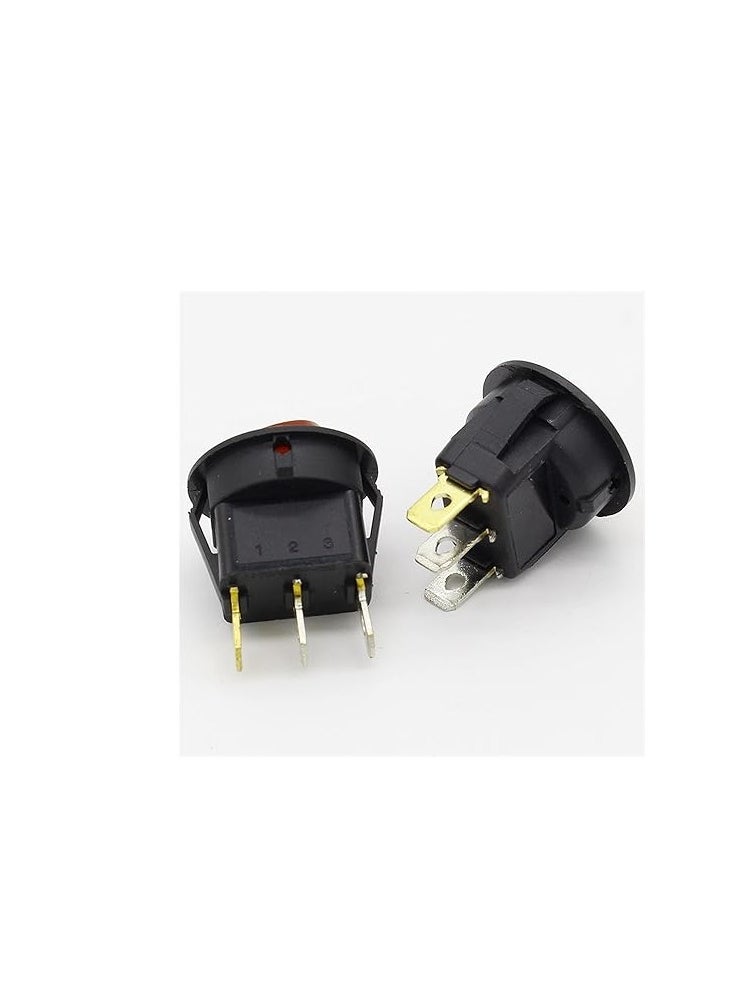KNP - KNP KCD2 6A 250V Red On-Off Round Rocker Switch is a compact round rocker switch designed for controlling electrical devices in various applications Its red illuminated rocker makes it easy to identify the switch status even in low light conditions. - Image 1