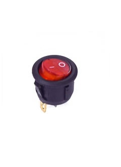 KNP KNP KCD2 6A 250V Red On-Off Round Rocker Switch is a compact round rocker switch designed for controlling electrical devices in various applications Its red illuminated rocker makes it easy to identify the switch status even in low light conditions.  - Image 1