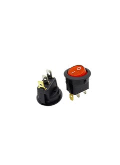 KNP KNP KCD2 6A 250V Red On-Off Round Rocker Switch is a compact round rocker switch designed for controlling electrical devices in various applications Its red illuminated rocker makes it easy to identify the switch status even in low light conditions.  - Image 3