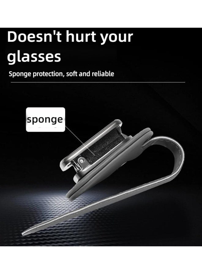 Stylish Car Sunglasses Holder- High Quality Sun Visor Clip，Eyeglasses Hanger & Ticket Organizer, Universal Auto Interior Accessory (Grey) - Image 2