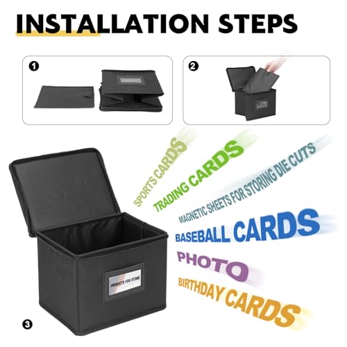 Yoseng Die Cut Organizer Box - Card Storage for Greeting, Birthday, Sports & Trading Cards, Photos - Image 4