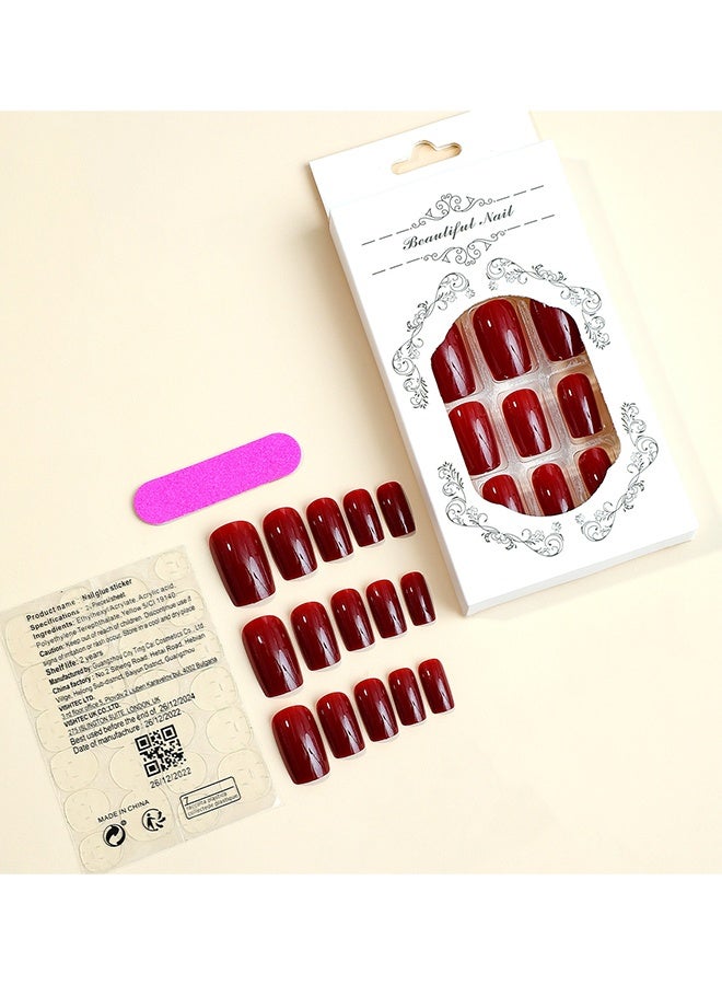 Happy D French Nail Stickers - Soft Gel French Fake Nails Set, Medium-Long Salon-Grade Press-On Nails, Seamless Adhesive Women's Nail Art - Image 4