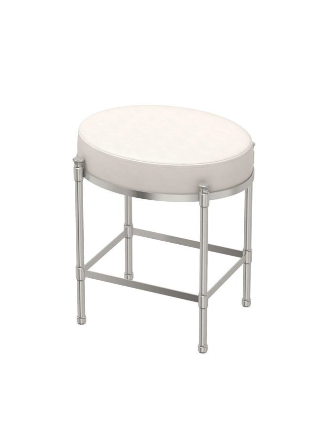gatco 1359 Vanity Stool Oval Vanity Stool, Satin Nickel  - Image 1