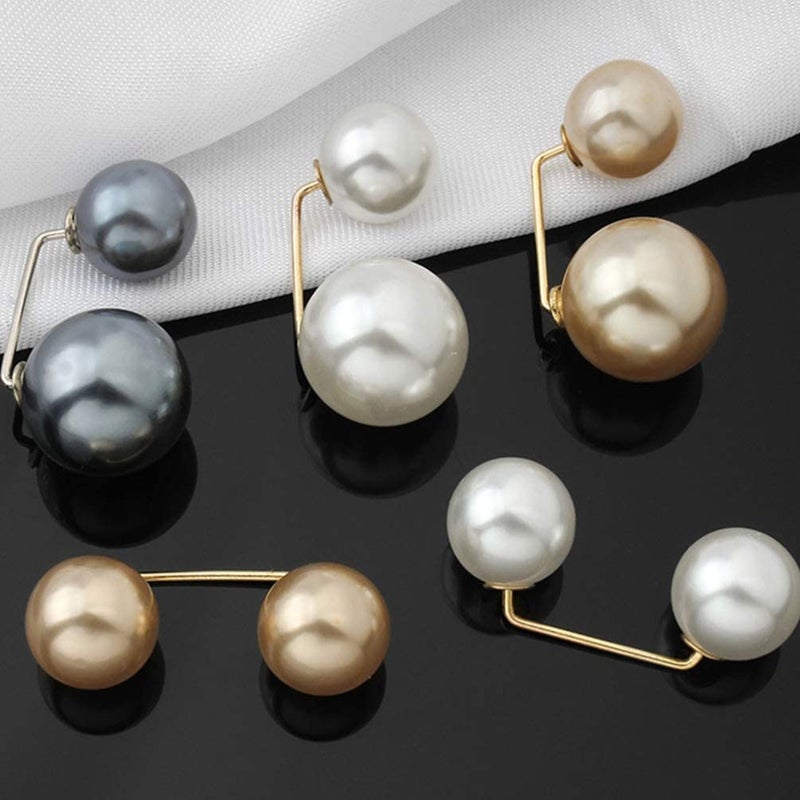 CLOSAL ® 6 PCS Pearl Brooch Safety Pins for Women Girls, Anti-Exposure Neckline Safety Jewerly Accessory Sweater Shawl Clips Gifts - Image 2