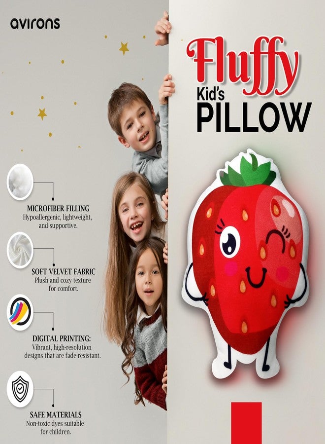 Avirons Adorable Strawberry Pillow - Playful and Cozy! Ideal for Kids, This Soft, Strawberry-Shaped Pillow adds a Sweet and Fun Touch to Their Space. - Image 4