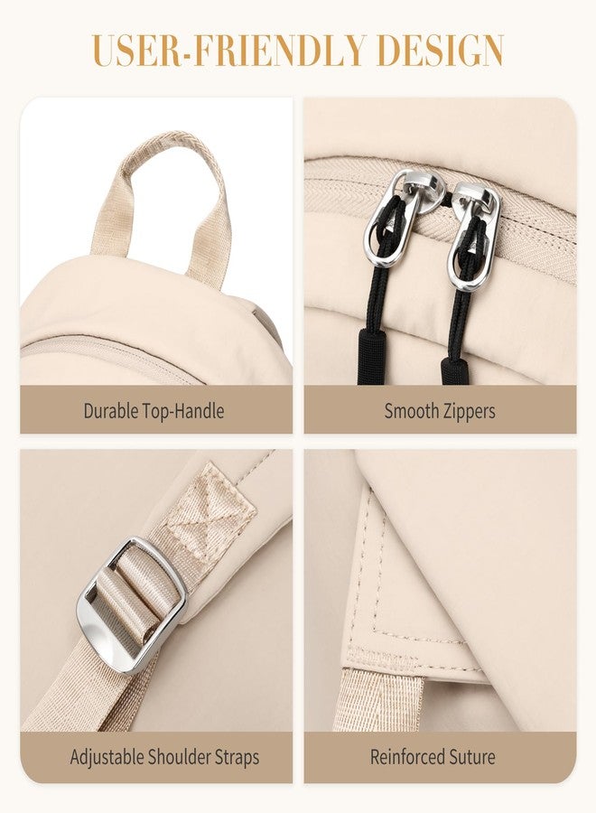 GOLF QUALITY Mini Backpack for Women Fashion Small Backpack Purse Lightweight Daypack for Work Trave Daily,Apricot - Image 4