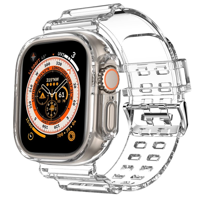 DABAOZA Glitter Bumper Case + Silicone Band for Apple Watch SE/Series 9–1, Adjustable Women’s Strap - Image 1