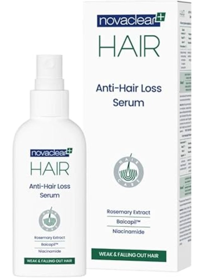 نوفاكلير سيروم نوفاكلير المضاد لتساقط الشعر - سيروم لتقوية الشعر بخلاصة إكليل الجبل، والنخيل المنشاري، والبايكابيل™، والأرقطيون، والقراص - يقلل تساقط الشعر ويعزز كثافته - خفيف الوزن وغير دهني - 100 مل - Image 1
