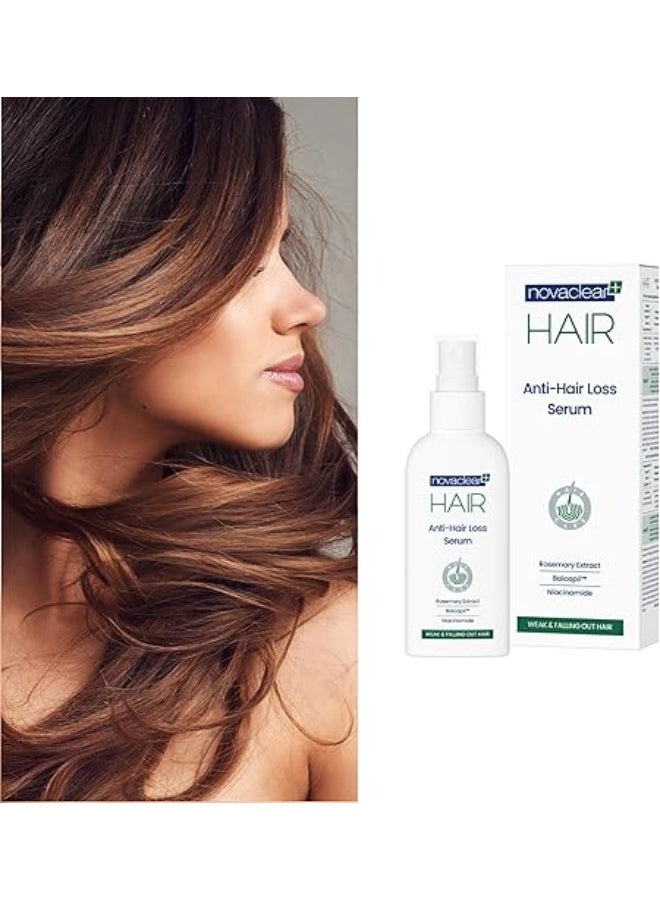 نوفاكلير سيروم نوفاكلير المضاد لتساقط الشعر - سيروم لتقوية الشعر بخلاصة إكليل الجبل، والنخيل المنشاري، والبايكابيل™، والأرقطيون، والقراص - يقلل تساقط الشعر ويعزز كثافته - خفيف الوزن وغير دهني - 100 مل - Image 5