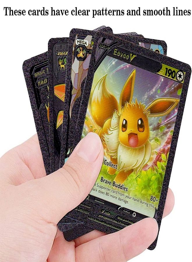 fashionhome 55 Pieces Black Pokemon Cards Golden Foil Set Including Vmax Rares V Series GX EX Rares Charizard Common Cards - Image 3