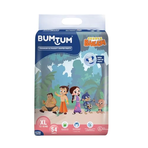 Bumtum Chota Bheem XL Baby Diaper Pants, 54 Count, Leakage Protection Infused With Aloe Vera, Cottony Soft High Absorb Technology (Pack of 1) - Image 1