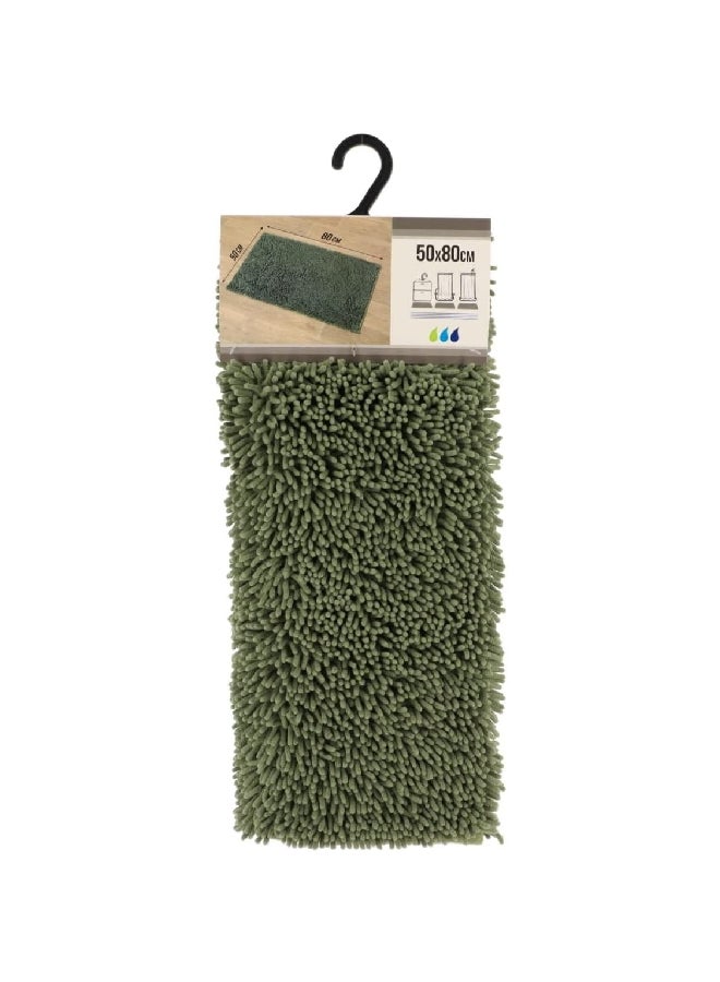 Tendance Anti-Slip Chenille Microfiber Bathroom Mat Khaki Green 50 x 80 cm 7742143 - Image 1