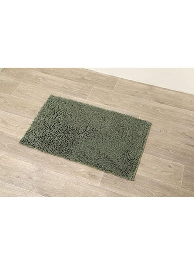 Tendance Anti-Slip Chenille Microfiber Bathroom Mat Khaki Green 50 x 80 cm 7742143 - Image 3