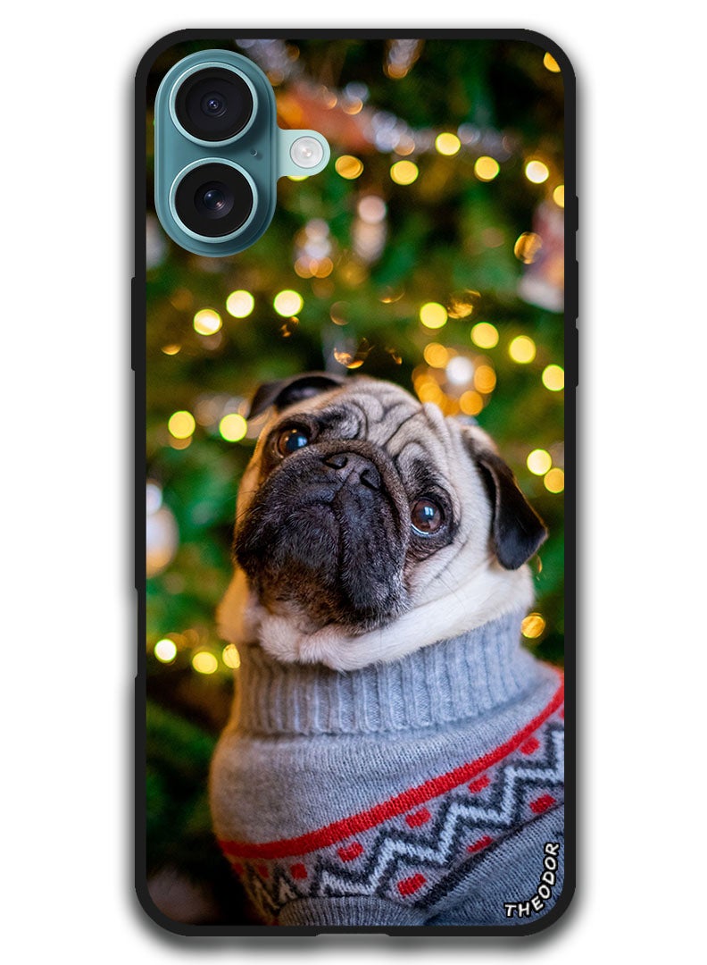 Theodor Protective Case Anti Scratch Shock Proof Bumper Cover For iPhone 16 (6.1)-inch pug_dog_cute - Image 1