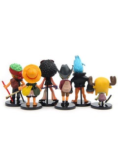 Trunkin Trunkin One Piece Manga Set of 6 Luffy Sanji Chopper Zoro Characters with Stand Action Figures Figurines Cute Small Toy Set, Rubber  - Image 3