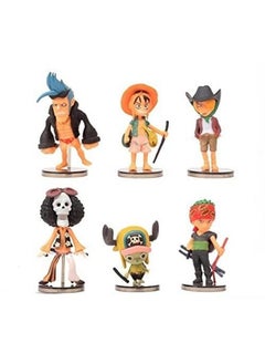 Trunkin Trunkin One Piece Manga Set of 6 Luffy Sanji Chopper Zoro Characters with Stand Action Figures Figurines Cute Small Toy Set, Rubber  - Image 1
