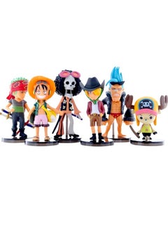 Trunkin Trunkin One Piece Manga Set of 6 Luffy Sanji Chopper Zoro Characters with Stand Action Figures Figurines Cute Small Toy Set, Rubber  - Image 5