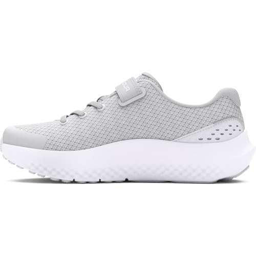 Under Armour Girls' Pre School Surge 4 Alternate Closure, (100) Halo Gray/White/Iridescent, 11.5, US - Image 4
