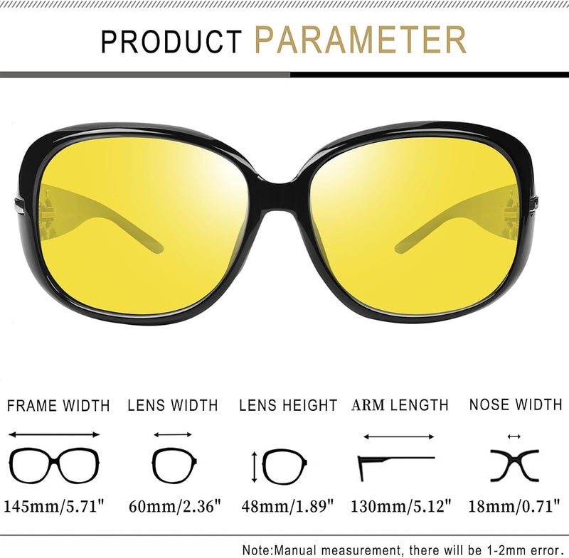 Joopin Big Womens Sunglasses Polarized Trendy Sun Glasses Large Rectangle UV Protection Rhinestone Sunnies - Image 3