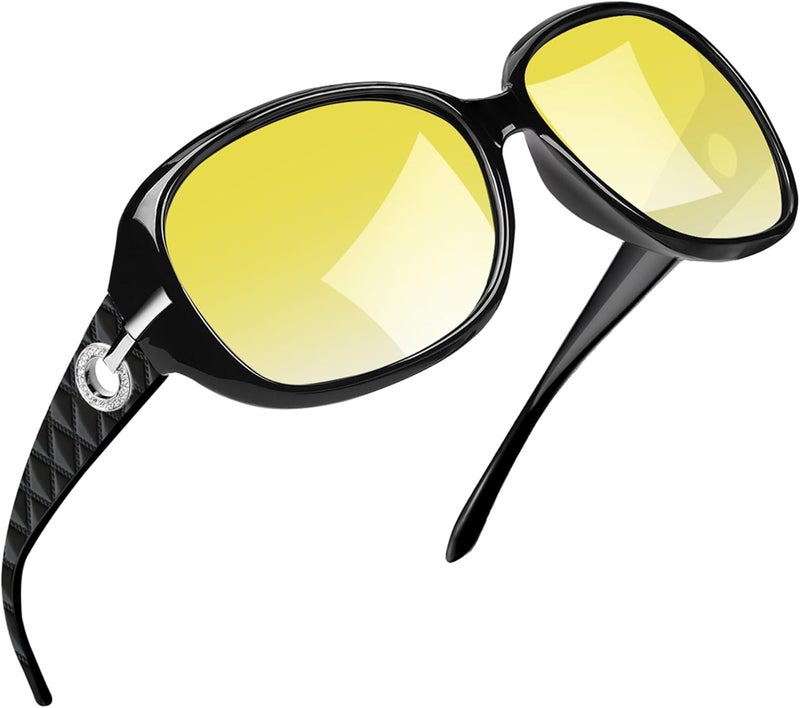 Joopin Big Womens Sunglasses Polarized Trendy Sun Glasses Large Rectangle UV Protection Rhinestone Sunnies - Image 1