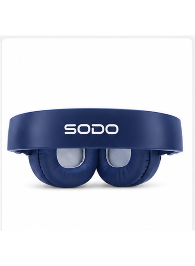 سودو سماعة رأس ستيريو لاسلكية SODO-SD1101، سماعة قابلة للتعديل، عمر بطارية طويل، صوت ستيريو - أزرق - Image 2