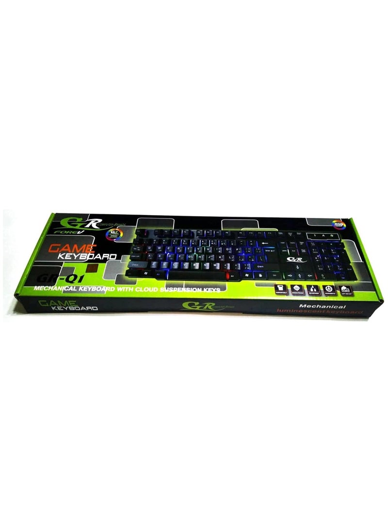 USB Wired RGB LED Lighted KEYS Keyboard For Computer