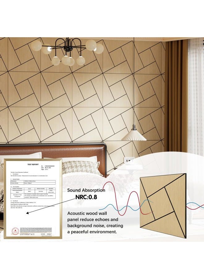 ARMURO 4 Packs Acoustic Wall Panels - Self-Adhesive 3D Wood Slat Wall Panel- Peel and Stick Sound Absorbing Panels for Noise Reducing - Feature Wall Decor for Home & Office - Image 2