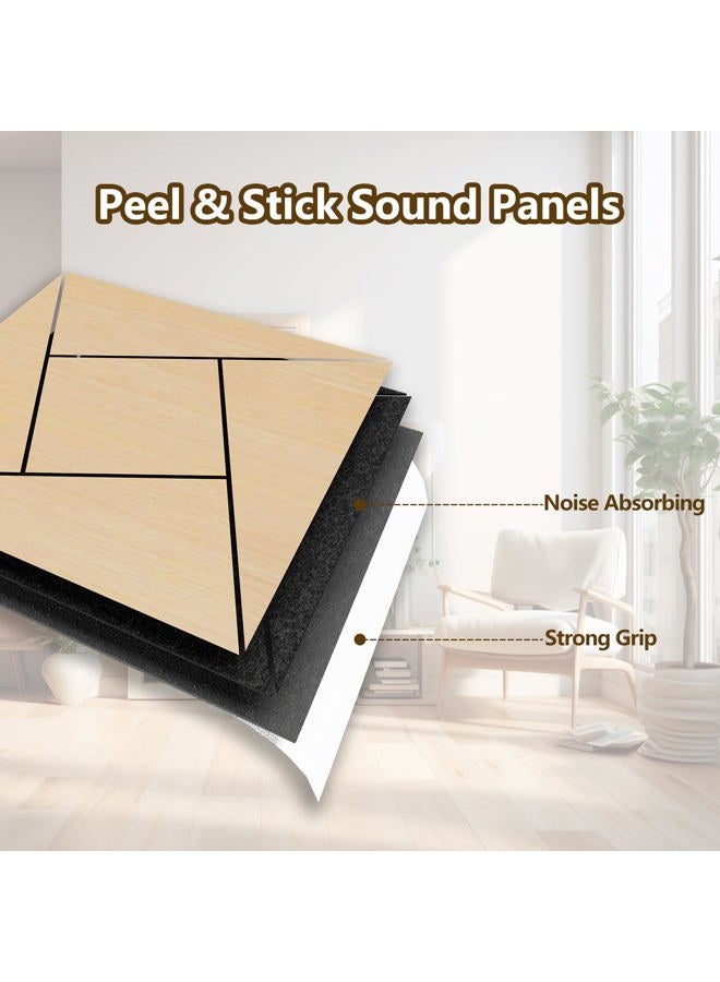 ARMURO 4 Packs Acoustic Wall Panels - Self-Adhesive 3D Wood Slat Wall Panel- Peel and Stick Sound Absorbing Panels for Noise Reducing - Feature Wall Decor for Home & Office - Image 4