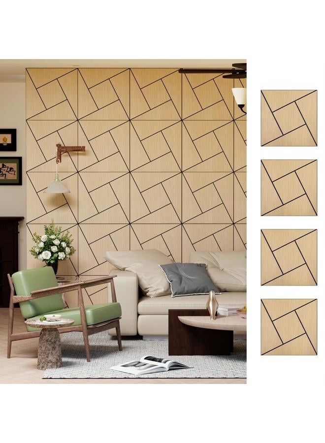 ARMURO 4 Packs Acoustic Wall Panels - Self-Adhesive 3D Wood Slat Wall Panel- Peel and Stick Sound Absorbing Panels for Noise Reducing - Feature Wall Decor for Home & Office - Image 1