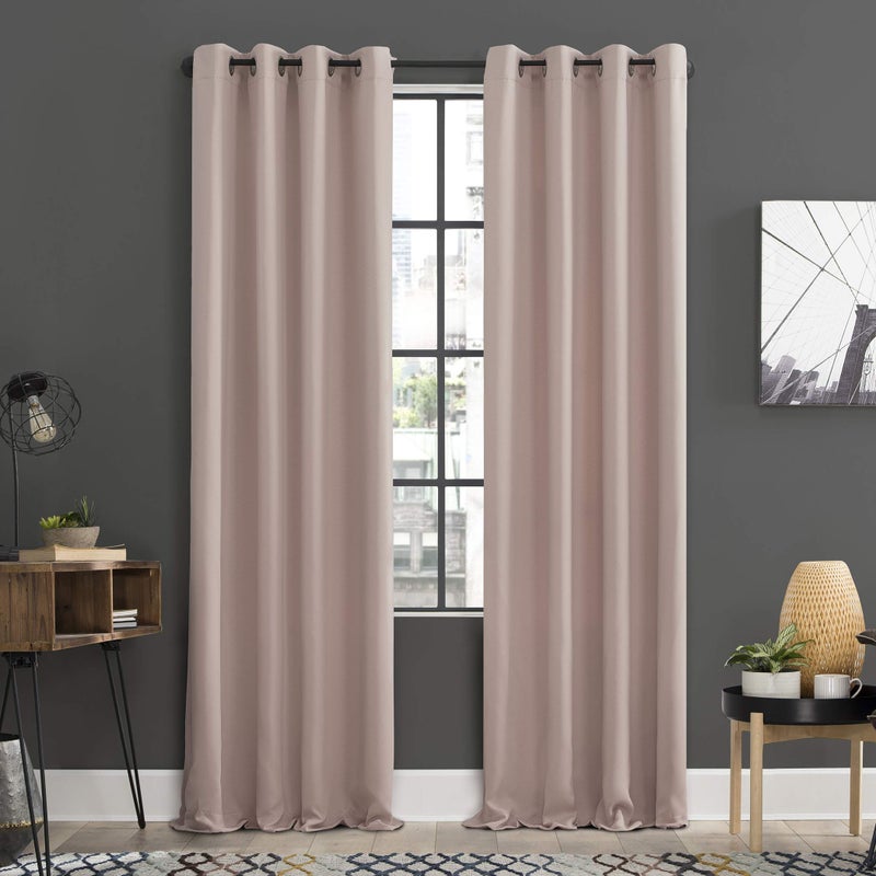 Sun Zero Soho 2pack Blackout Energy Efficient Grommet Curtain Panel Pair 54 x 108 Blush Pink