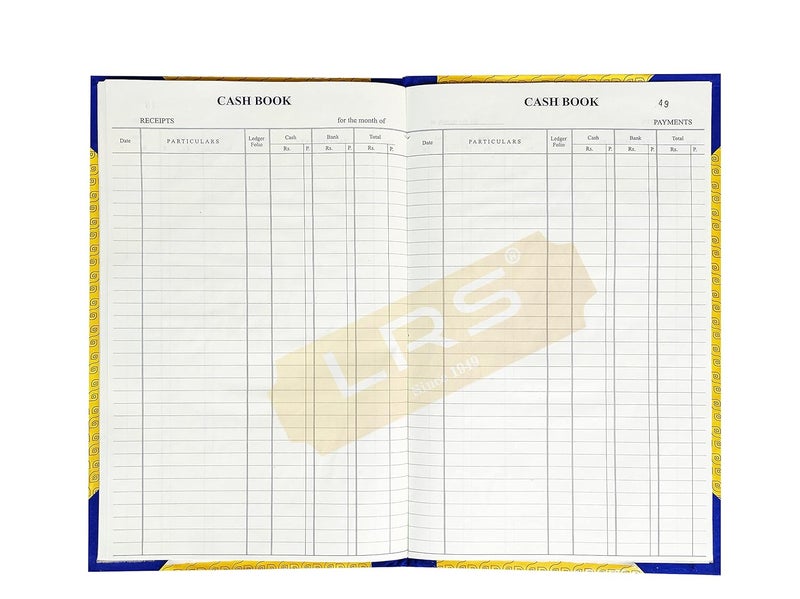LRS دفتر نقدية عمود البنك - حجم السجل - 32 x 20 سم - ورق دفتر 70 جرام - غلاف صلب (60 صفحة - عبوة من 1) - Image 1