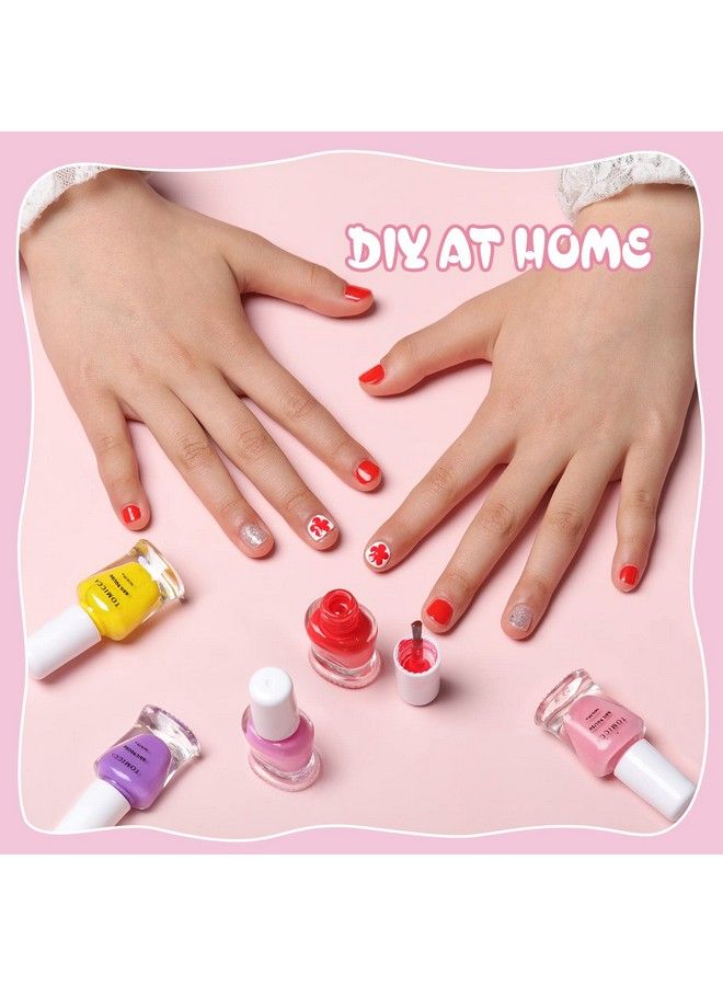 TOMICCA 18 Rainbow Colors Kid Nail Polish Set For Girls Natural Safe Non Toxic Odorless Water Based Peel Off Quick Dry Nail Polish Super Sparkly For Party Birthday Gift - Image 3