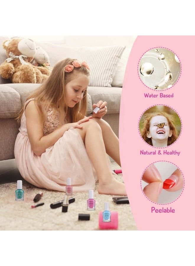 TOMICCA 18 Rainbow Colors Kid Nail Polish Set For Girls Natural Safe Non Toxic Odorless Water Based Peel Off Quick Dry Nail Polish Super Sparkly For Party Birthday Gift - Image 5