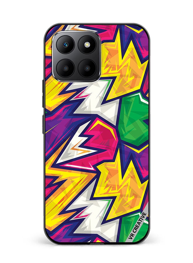VR CREATIVE Protective Case Cover For Honor 70 Lite Colorful Abstract Geometric Design Multicolour - Image 1