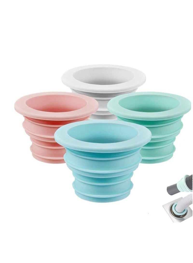 RATSAW 4 Pack Drain Pipe Hose Silicone Plug Kitchen Sewer Seal Ring Washing Machine Drain Deodorant sealing plug for Pool Floor Toilet Floor Drain Cleaning Tools - Image 1