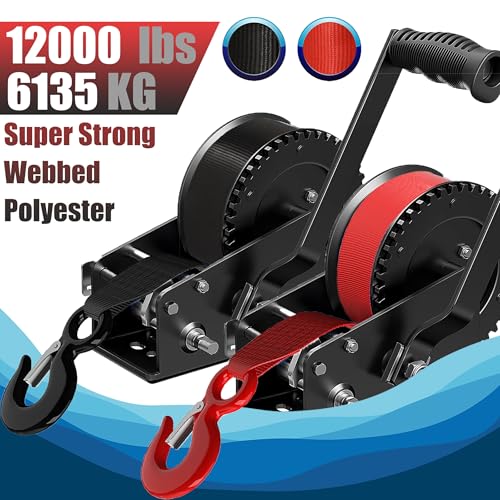 OPISICEN Boat Trailer Winch Strap With Hook 2" x 20' - 10,816lbs Breaking Strength Heavy Duty Hand Crank Replacement for Jet Ski, Automotive Towing - Image 4