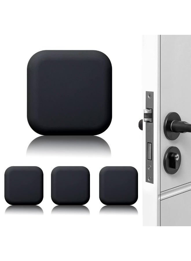 Self‑Adhesive Door Stopper Wall Protector – Silicone Rubber Crash Pad, Doorknob Bumper Silencer, 4.5x1 cm, Black - Image 1