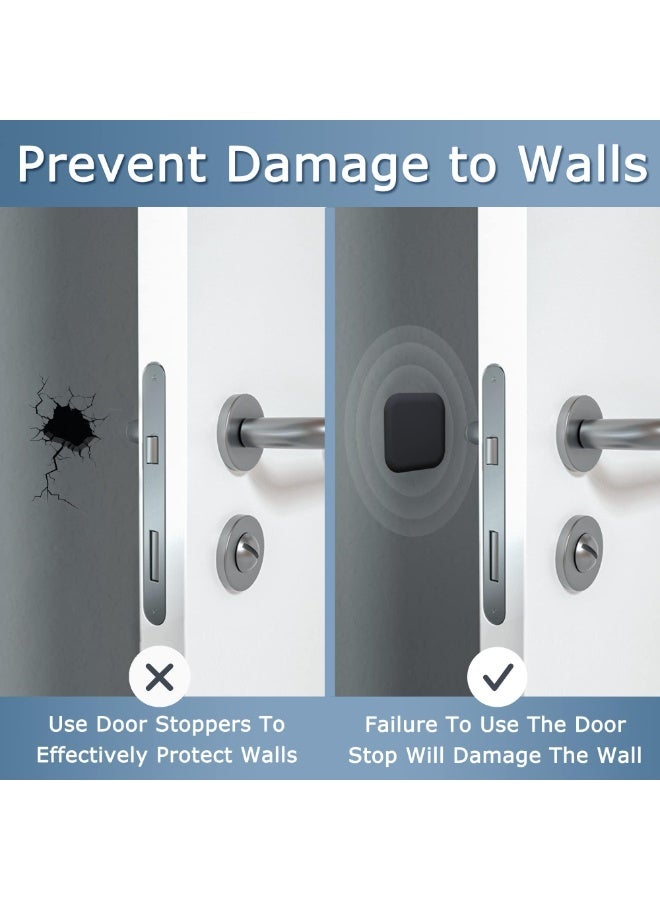 Self‑Adhesive Door Stopper Wall Protector – Silicone Rubber Crash Pad, Doorknob Bumper Silencer, 4.5x1 cm, Black - Image 3