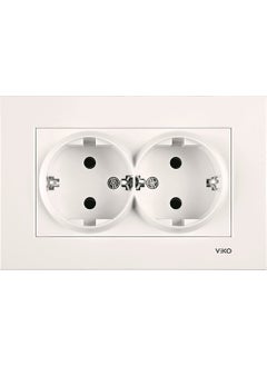 Viko Karre/Meridian Cream Double Grounded Socket Mechanism Without Frame 